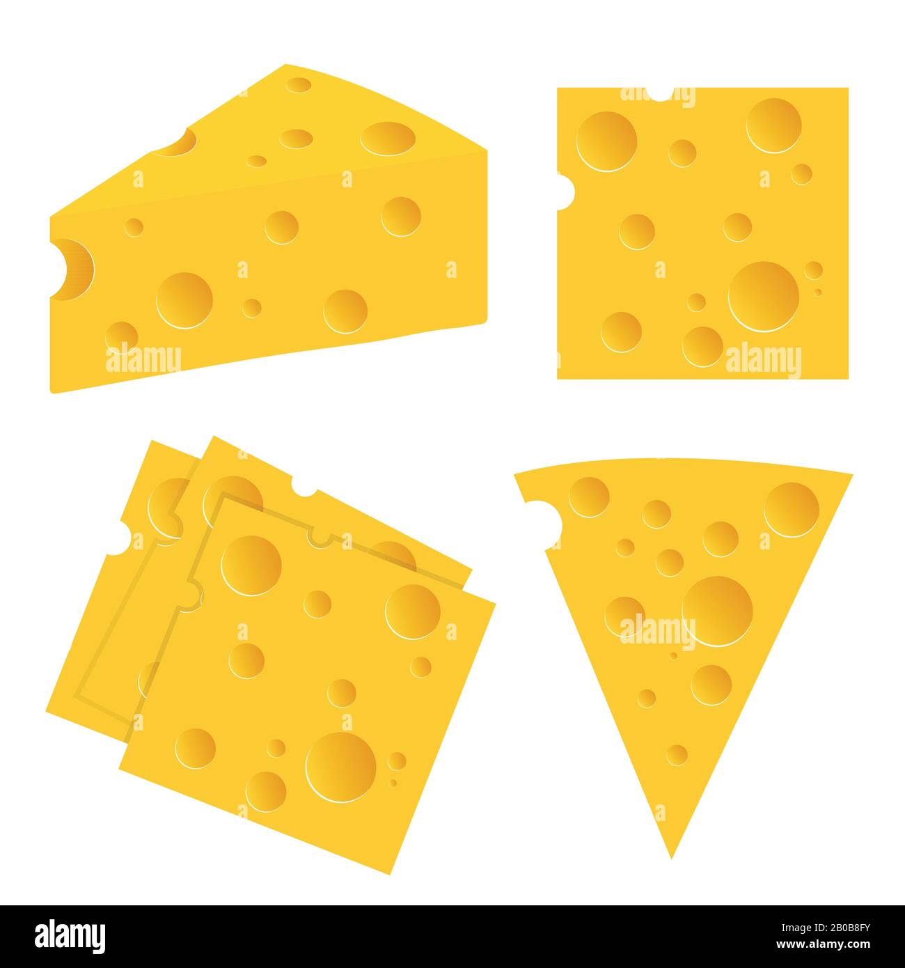 Cheese set vector illustration isolated on white background Stock ...
