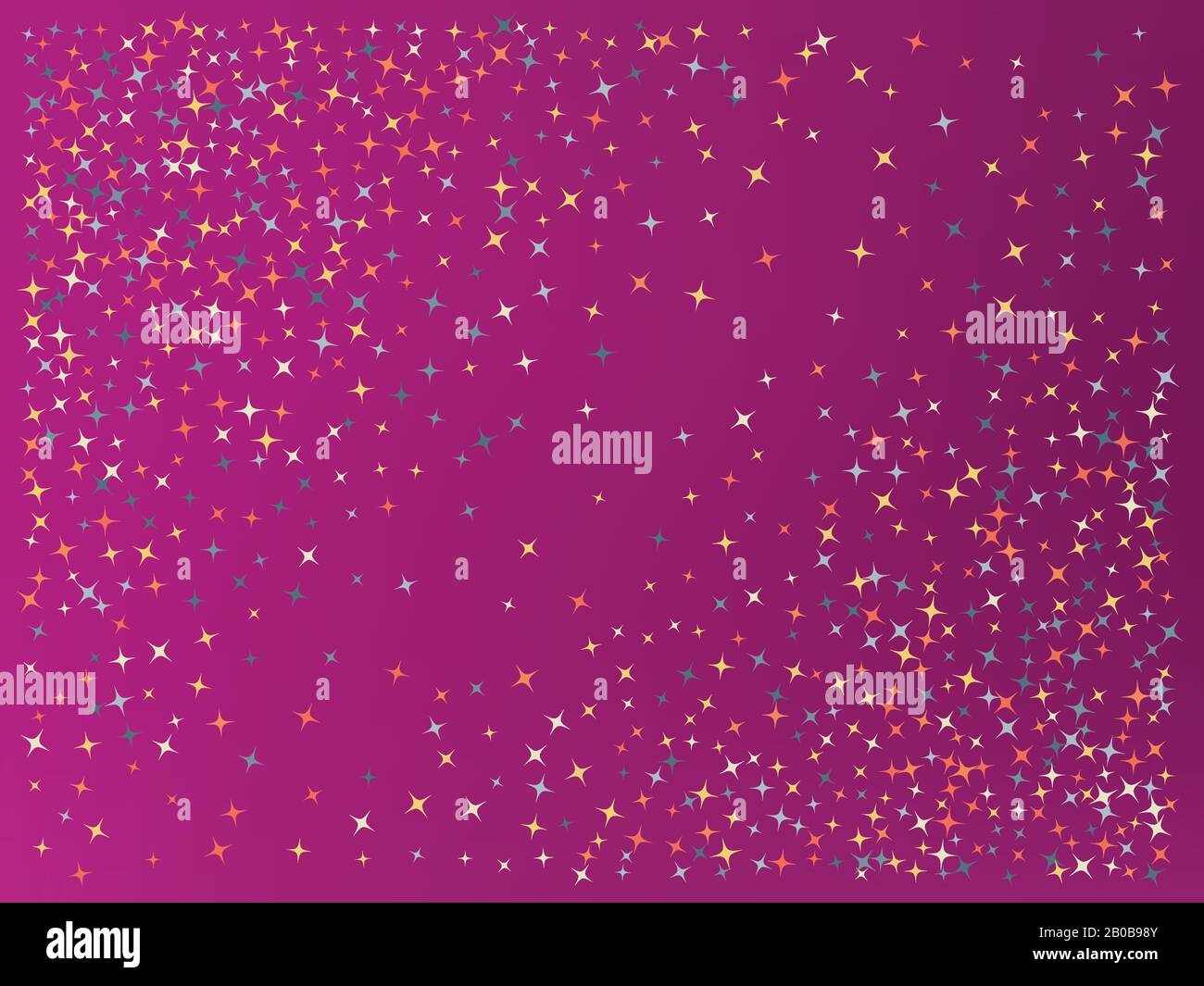 Magenta color background. Stars confetti. Common colorific design