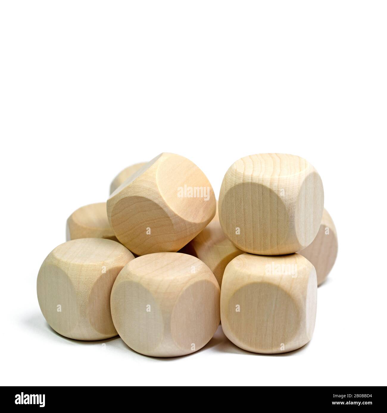 Wooden cubes against a white background Stock Photo - Alamy