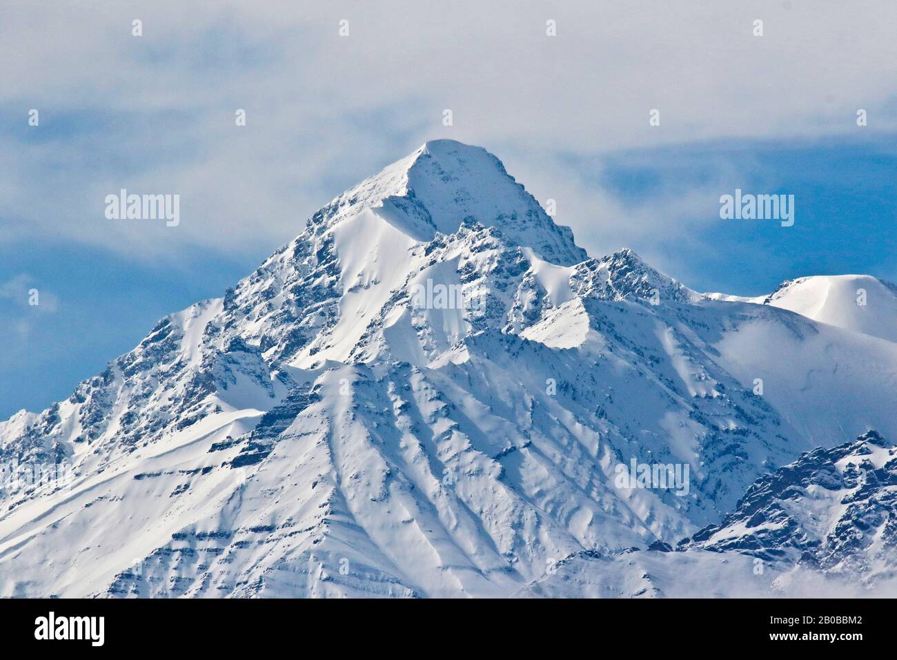 Stok Kangri is the highest mountain in the Stok Range of the Himalayas in the Ladakh. India Stock Photo