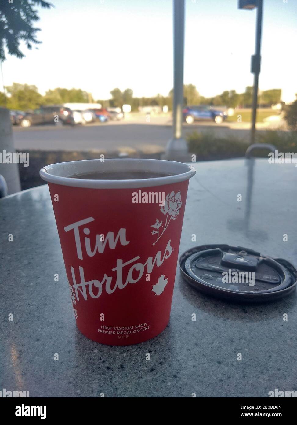 Tim Hortons coffee cup/Ontario/Canada Stock Photo