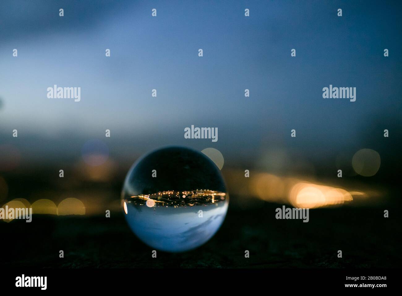 Turin from above, seen through the glass sphere Stock Photo