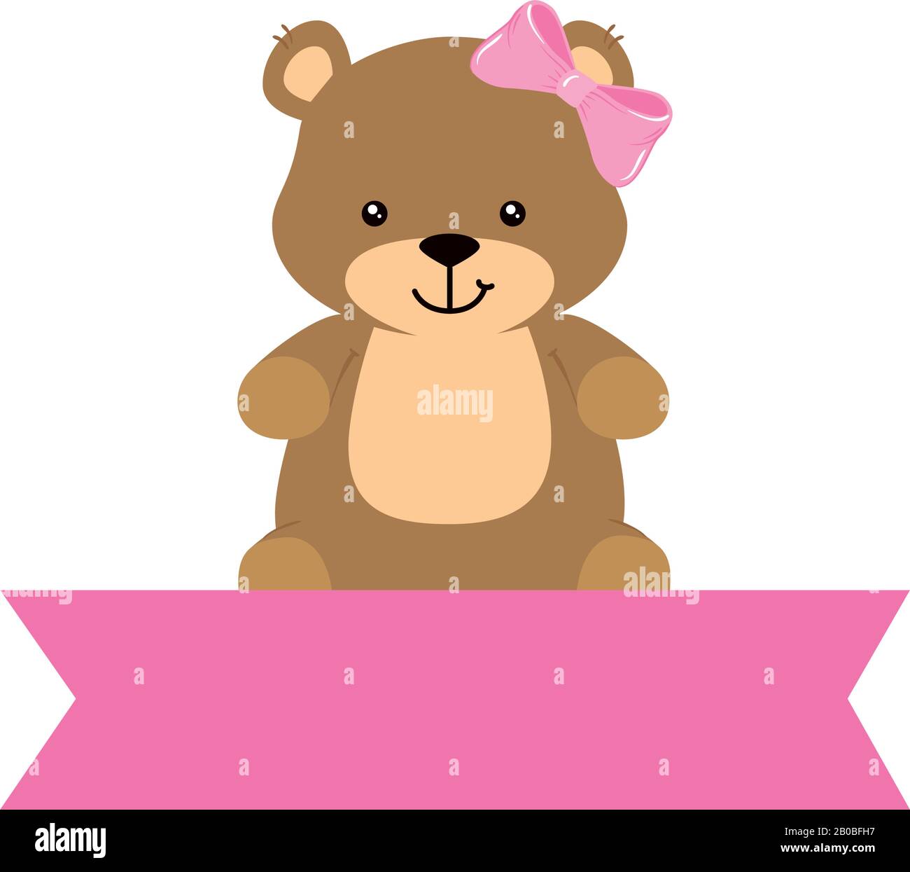 cute teddy bear female with ribbon isolated icon Stock Vector Image ...