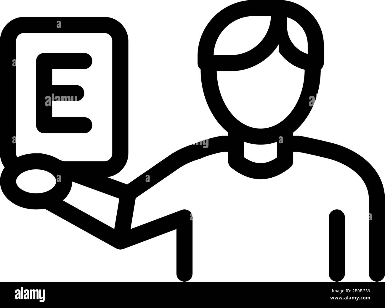 Man Show Letter Icon Vector Outline Illustration Stock Vector