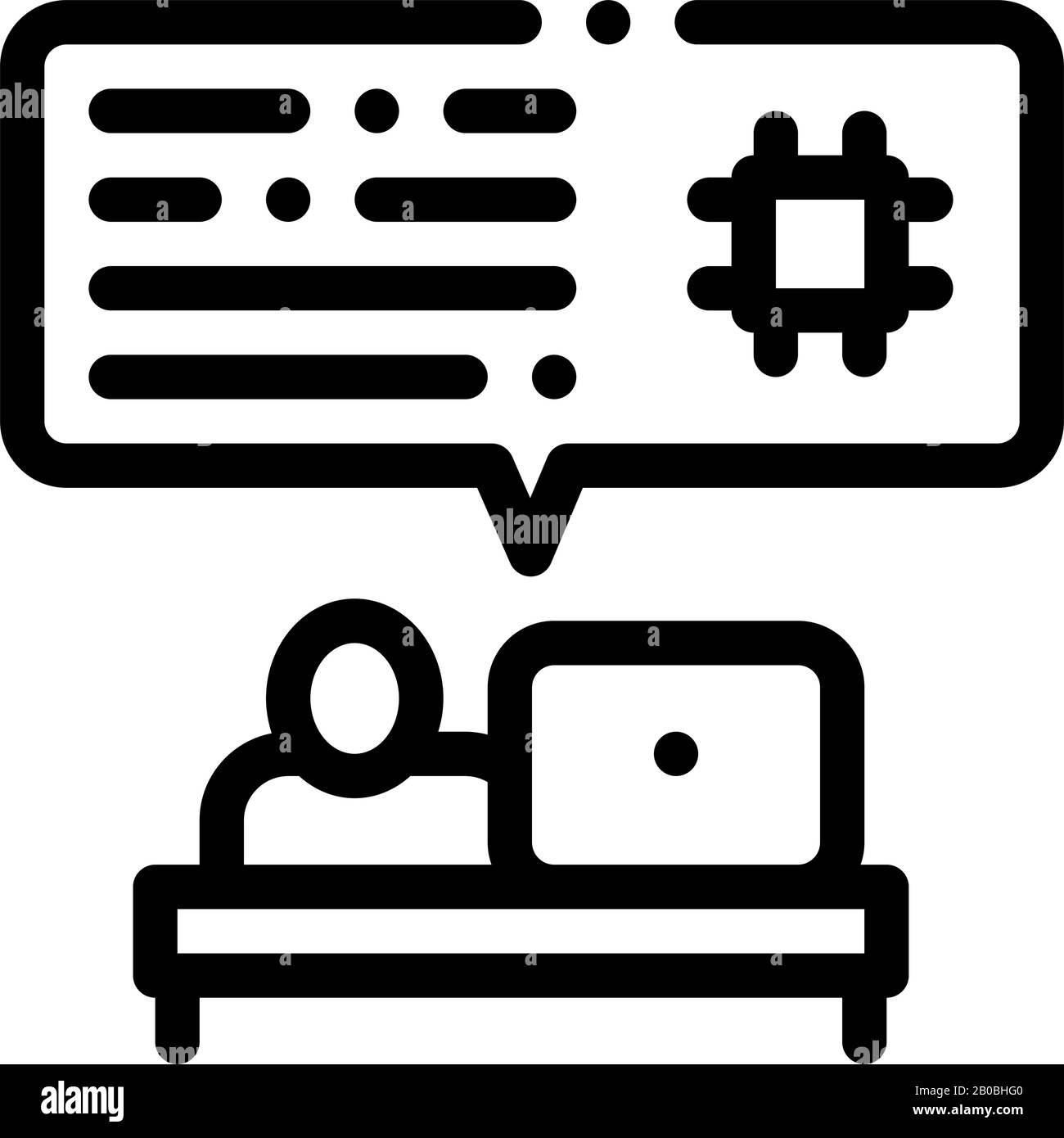 Programming Code Icon Vector Outline Illustration Stock Vector Image ...