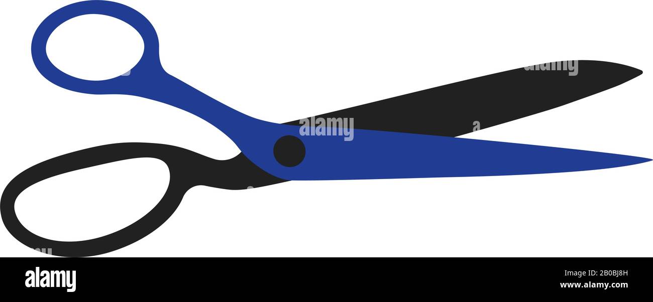 Tailor scissors flat icon. Fabric cut tool Stock Vector
