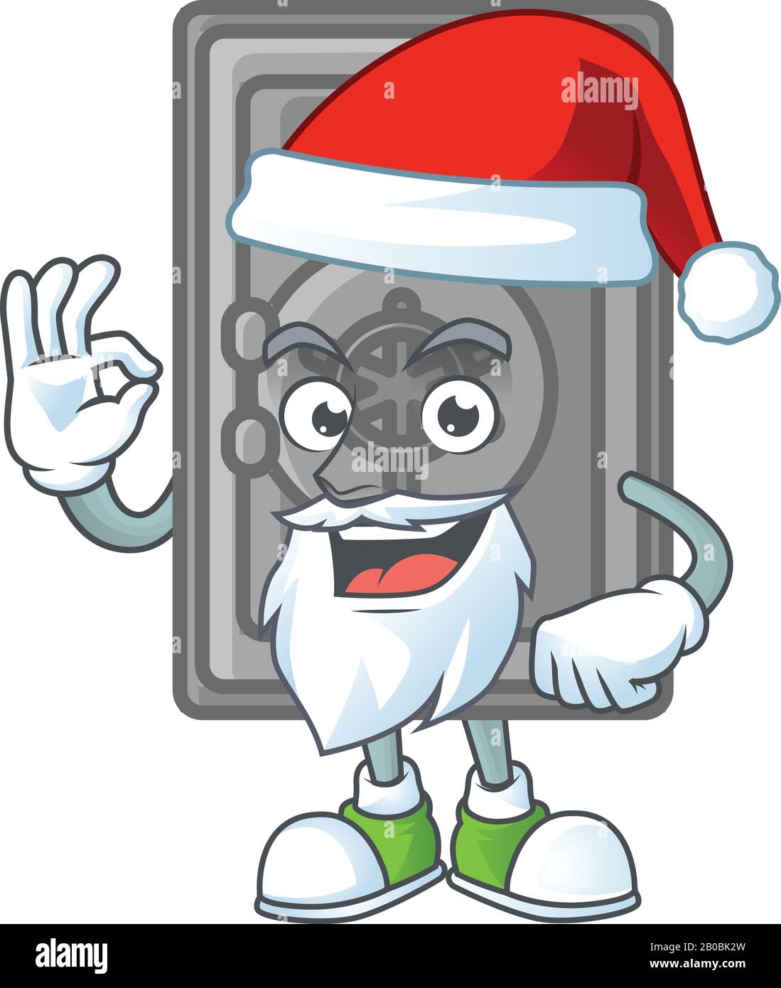 A lovely Santa security box closed mascot picture style with ok finger ...
