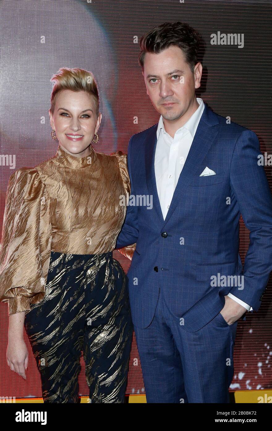 Los Angeles, USA. 19th Feb, 2020. Kate Mulvany, Hamish Michael walking