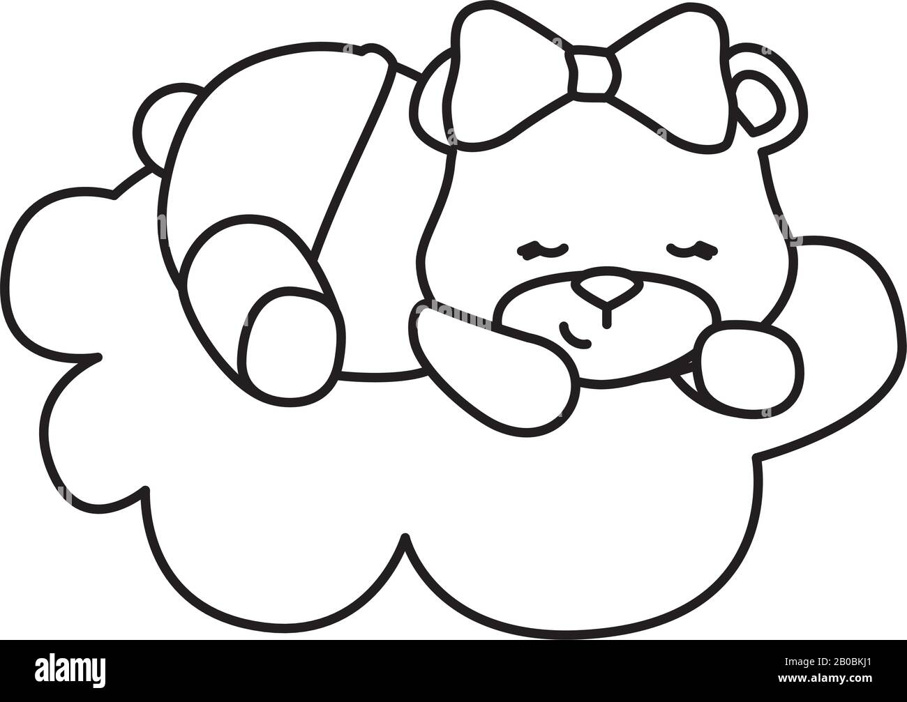 cute teddy bear female in cloud Stock Vector Image & Art - Alamy