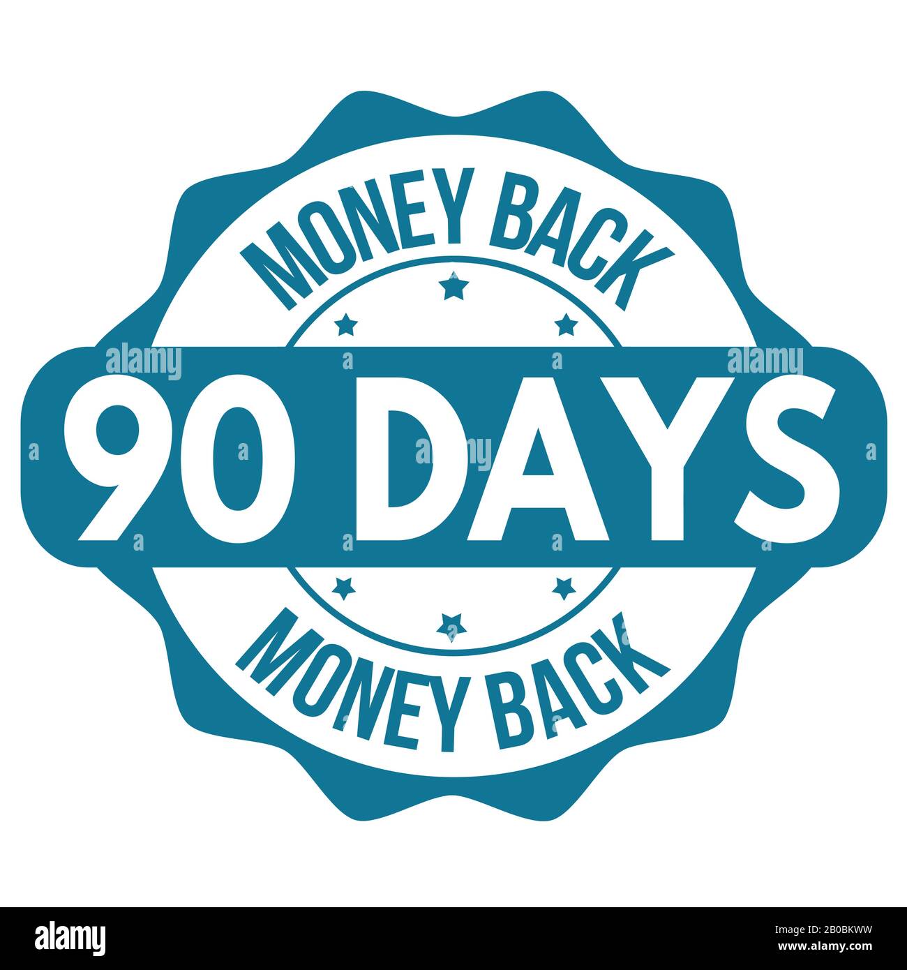 90 days money back label or sticker on white background, vector