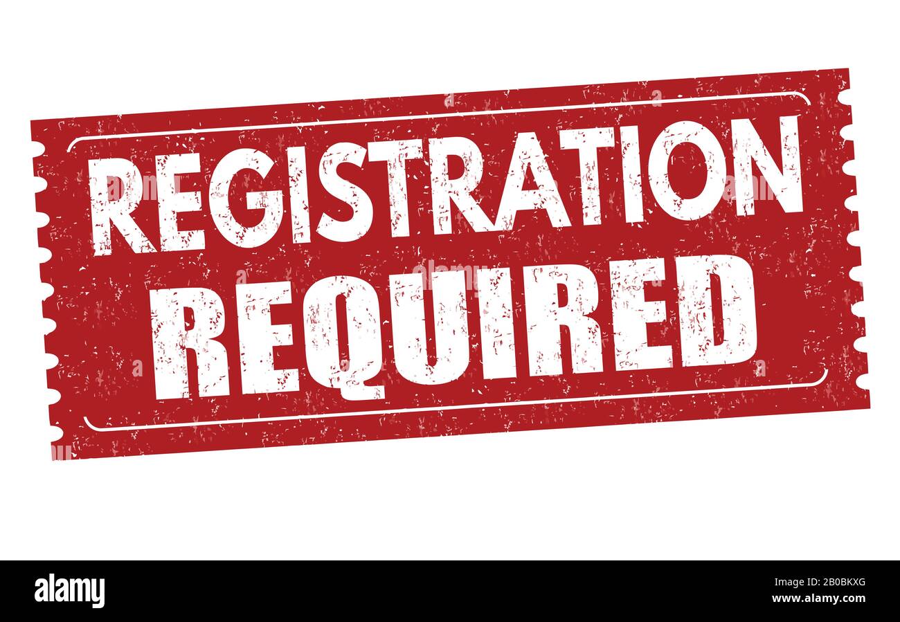 Registration required sign or stamp on white background, vector illustration Stock Vector