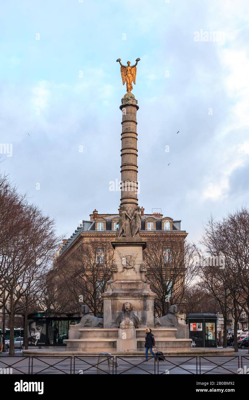 Paris, France - January 17, 2019: Fontaine de la Victoire in Paris Stock Photo