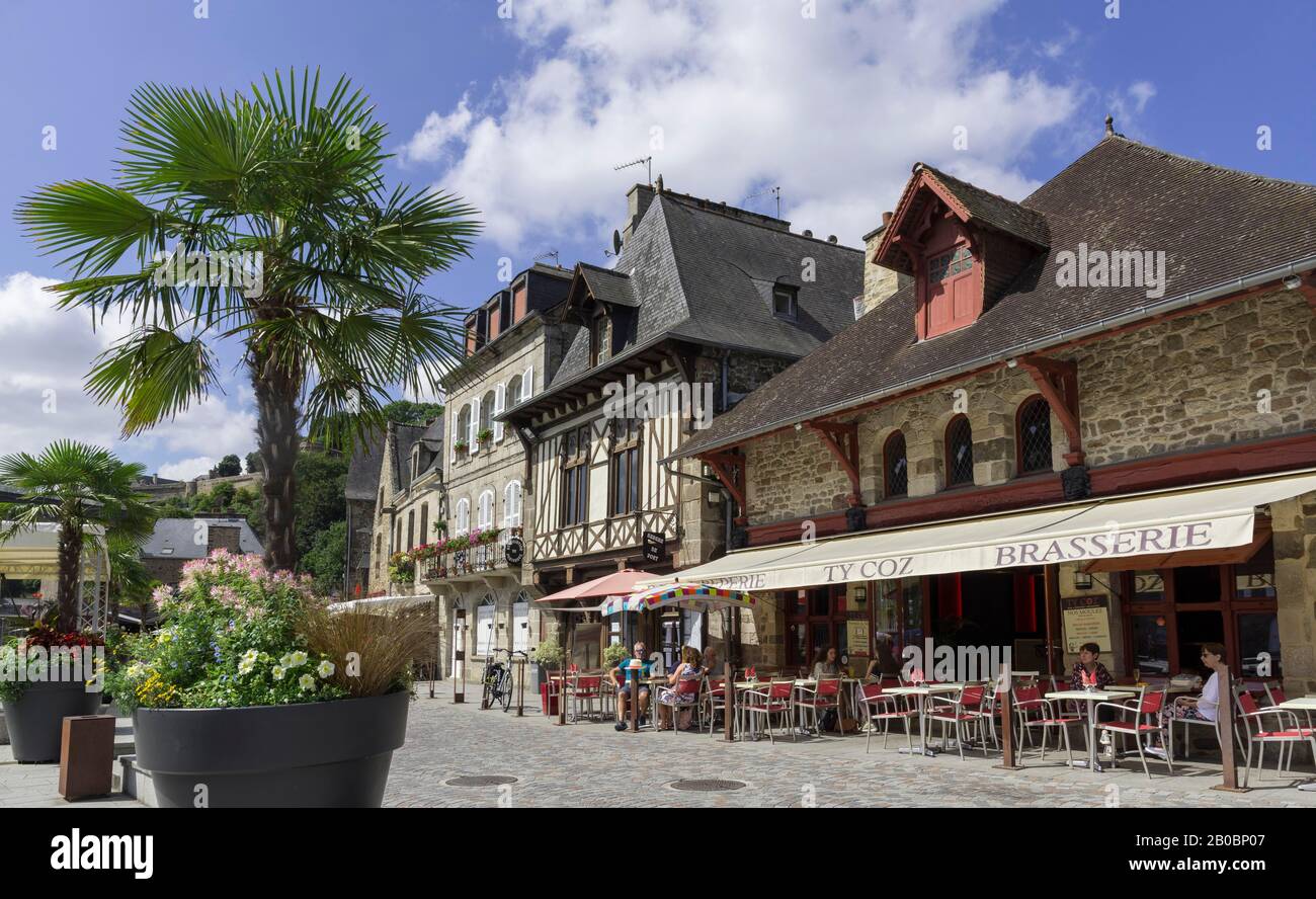 Locations on the river La Rance, Dinan, Cotes-d'Armor Department, France Stock Photo