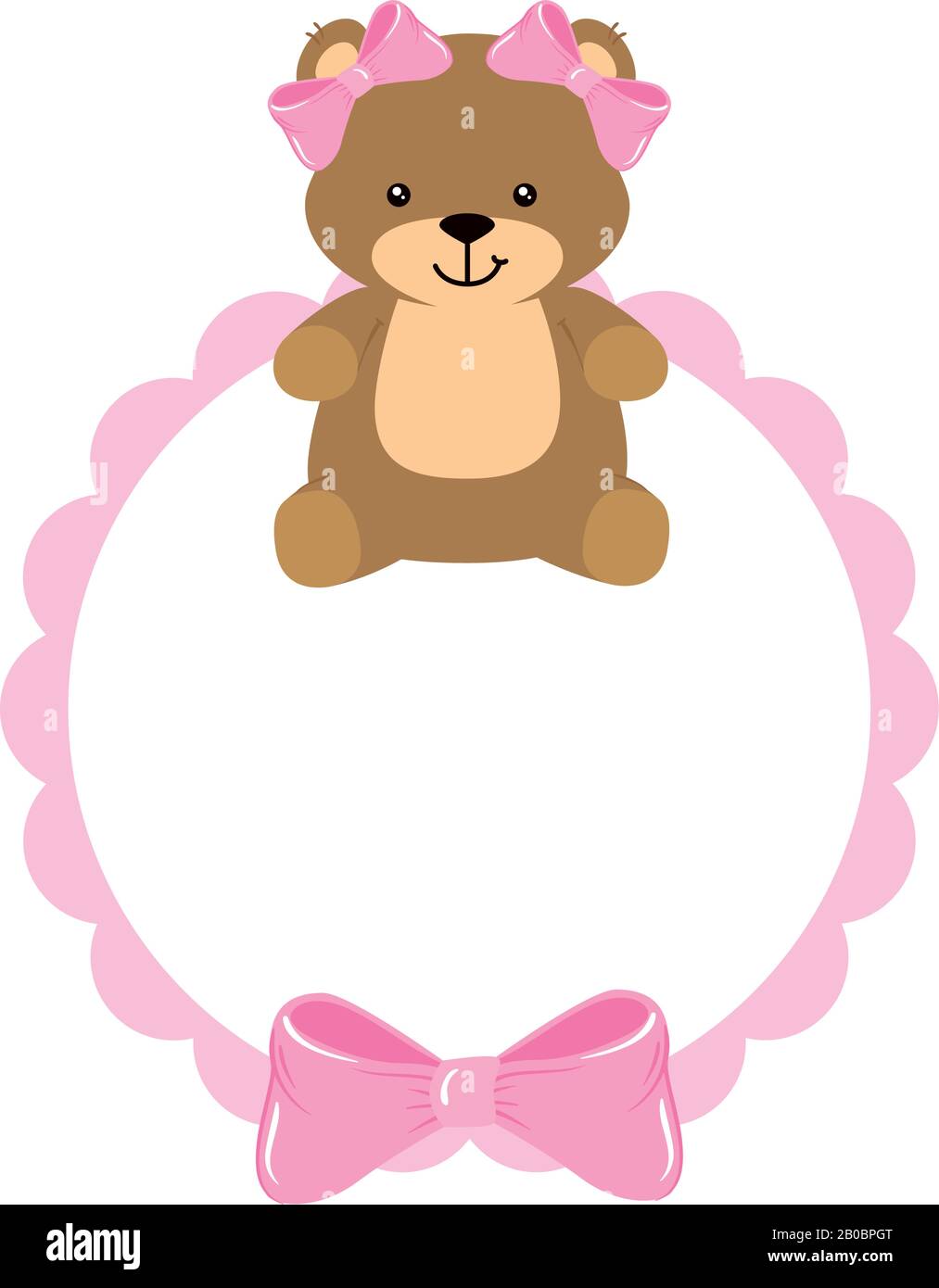cute teddy bear female in lace frame Stock Vector Image & Art - Alamy