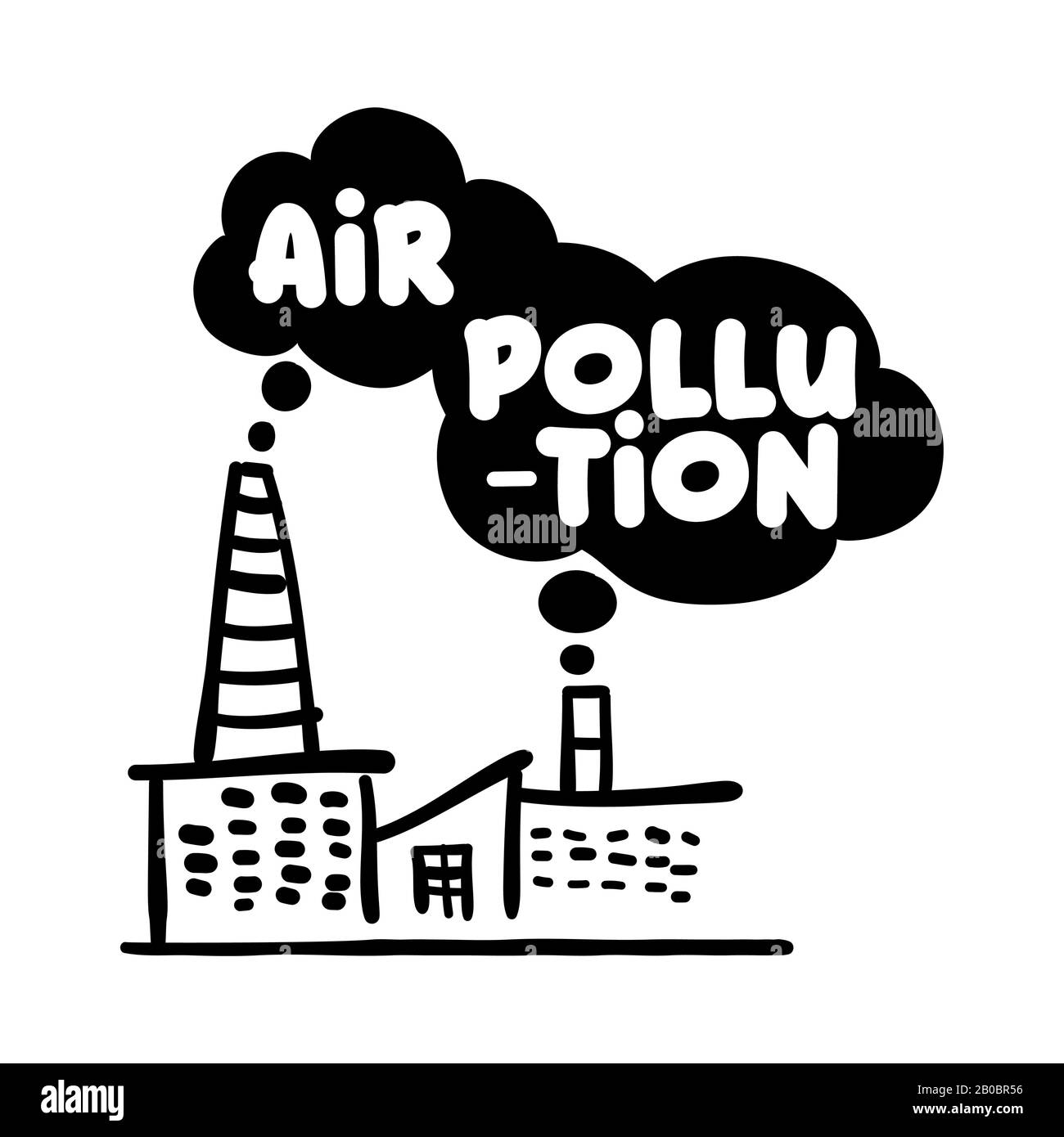 Air pollution factory - funny vector text quotes and factory drawing.  Lettering poster or t-shirt textile graphic design. / sad illustration with  flyi Stock Vector Image & Art - Alamy