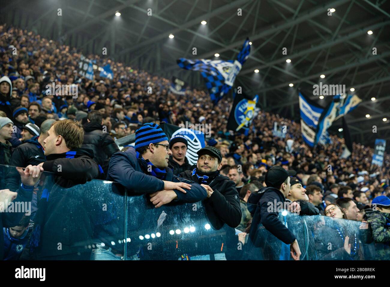 fans atalanta during Atalanta vs AS Roma, Bergamo, Italy, 15 Feb 2020, Soccer italian Serie A soccer match Stock Photo