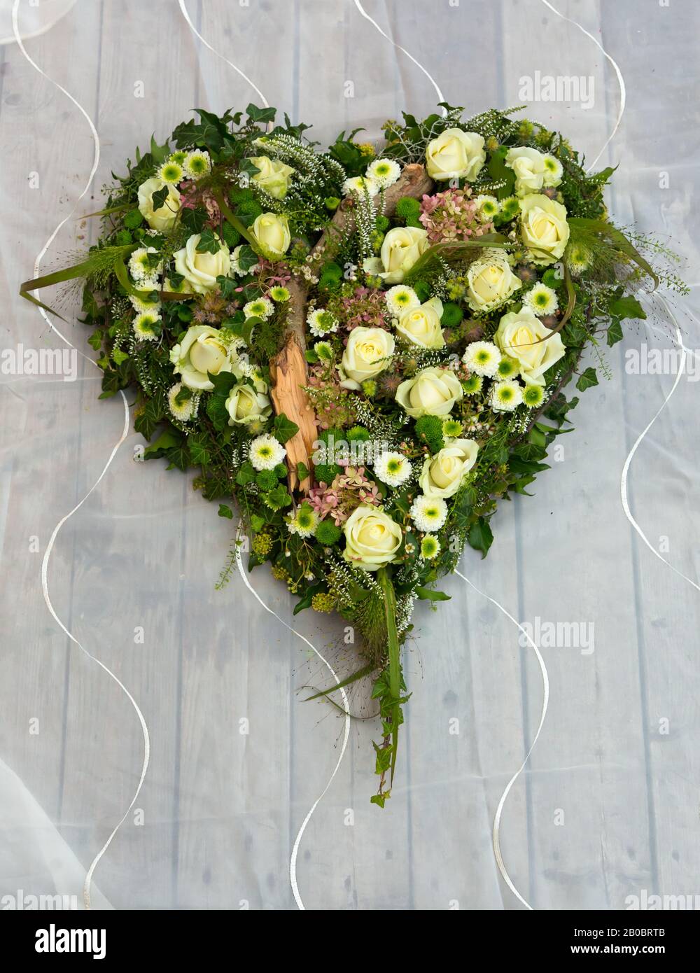 Funeral wreath with fresh flowers Stock Photo Alamy
