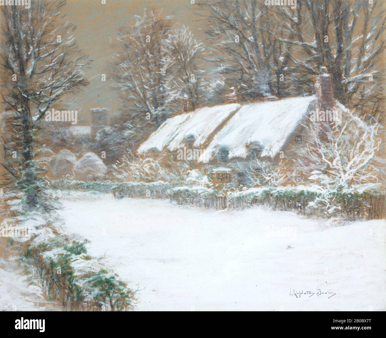 John Appleton Brown, Christmas in Old New England, ca. 1893, pastel on cardboard, 18 in. x 21 3/4 in. (45.72 cm x 55.25 cm Stock Photo