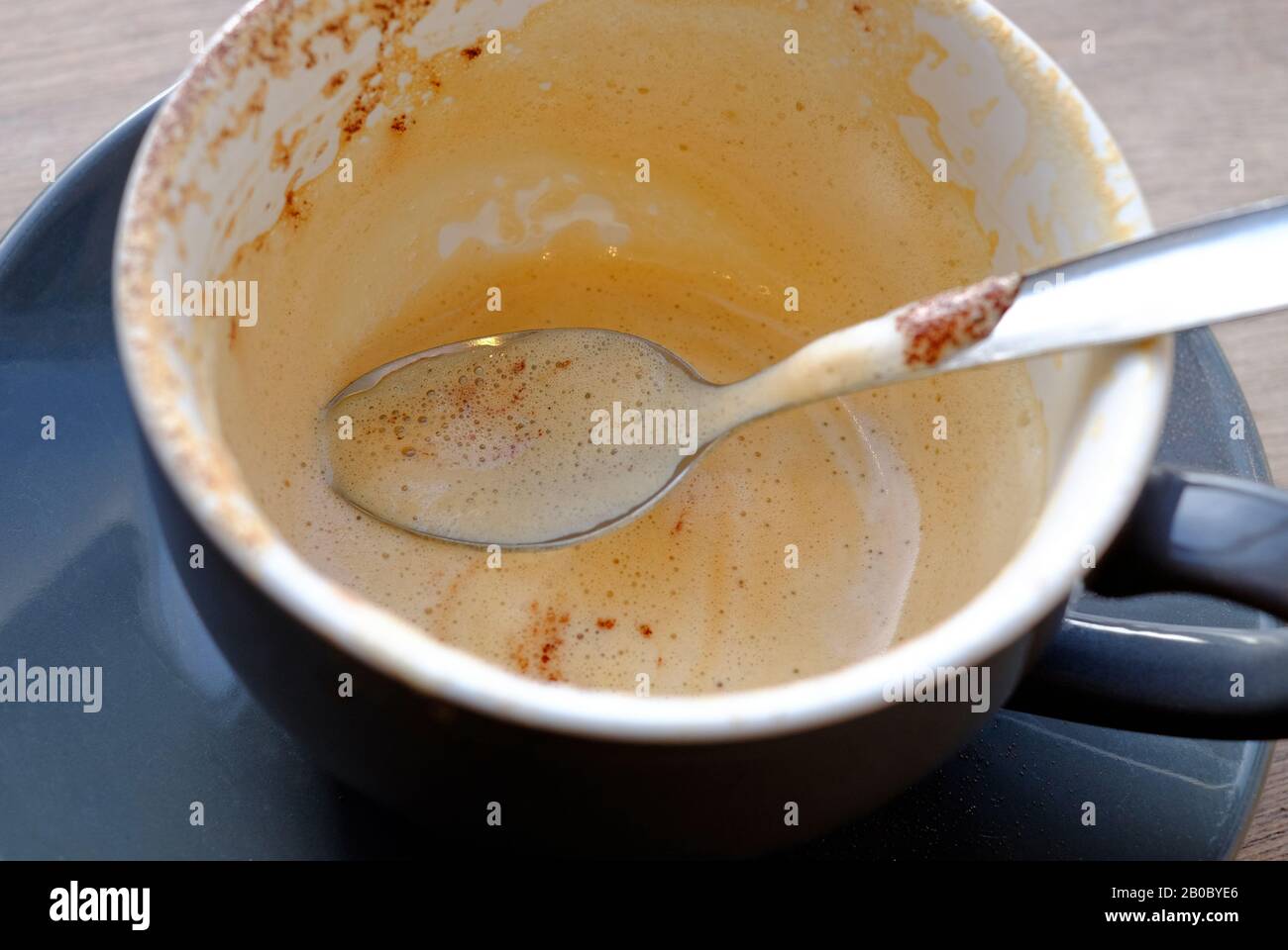 empty cup of cappuccino coffee Stock Photo
