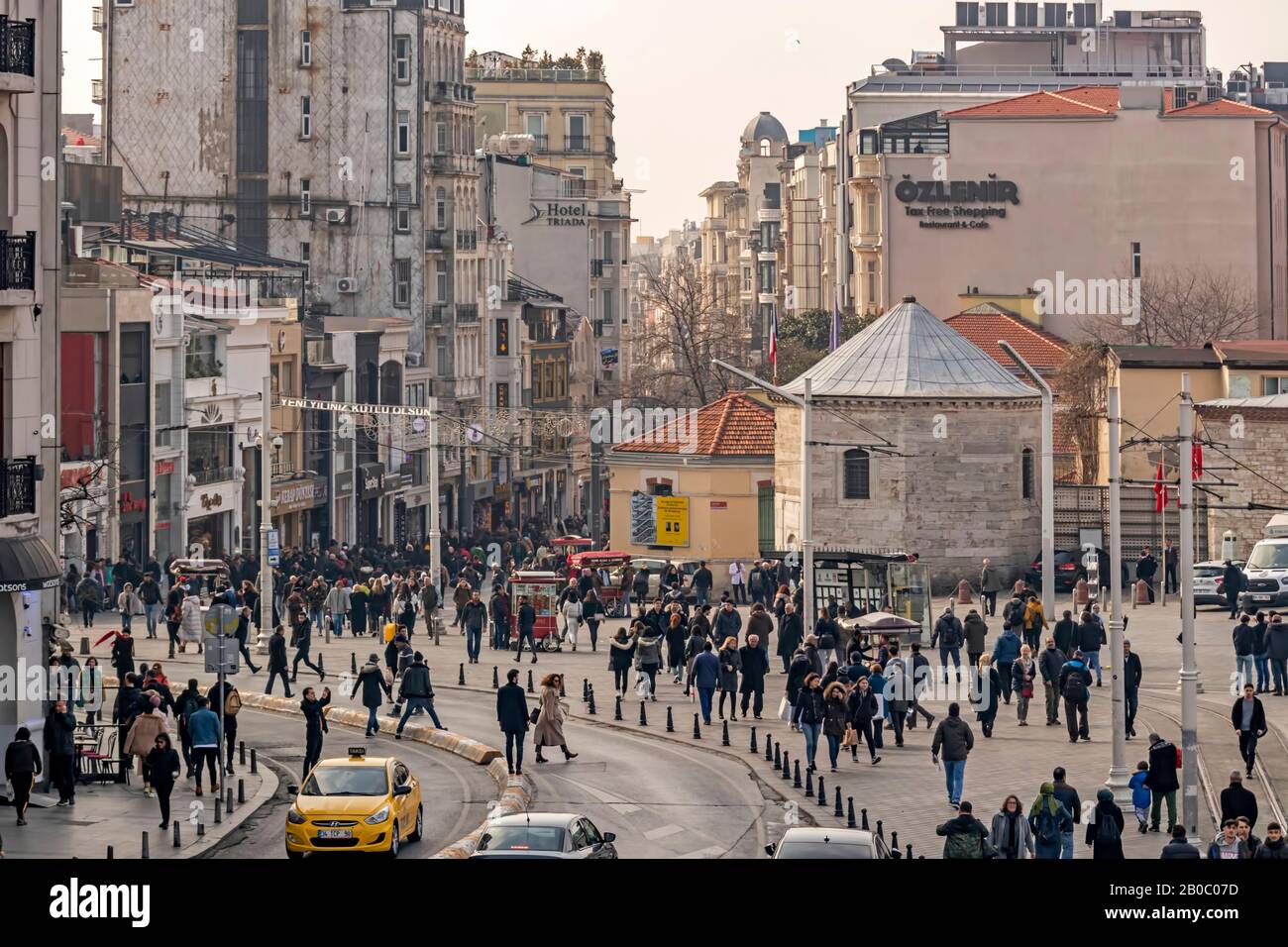 taksim,istanbul,february 20,2020.Istanbul's most important tourist square,  modern buildings and historical buildings view from Taksim with people  Stock Photo - Alamy