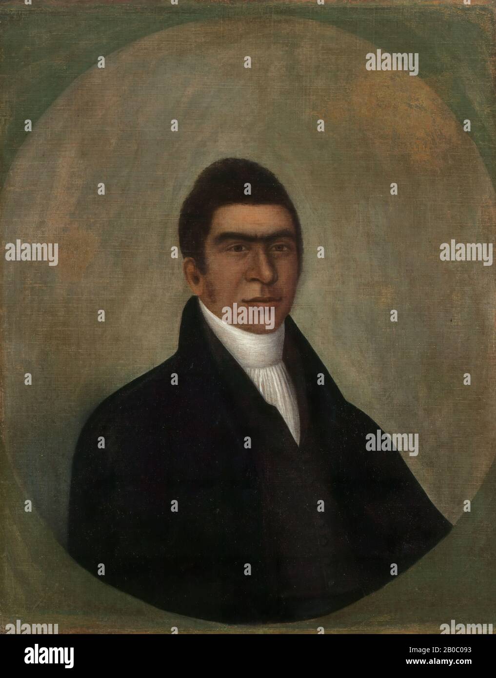 Joshua Johnson, Portrait of a Man (Abner Coker), ca. 1805-1810, oil on canvas, 27 7/8 in. x 22 in. (70.8 cm x 55.88 cm), Joshua Johnson (occasionally spelled Johnston) is one of the earliest identifiable African American artists. This portrait is one of Johnson's few recorded images of an African American subject. The identity of the sitter has yet to be confirmed, though clues suggest that it may be Abner Coker, a minister at the Bethel African Methodist Episcopal Church in Baltimore. Johnson's naturalistic style eschewed the theatricality and painterly panache of Gilbert Stuart. Instead he e Stock Photo