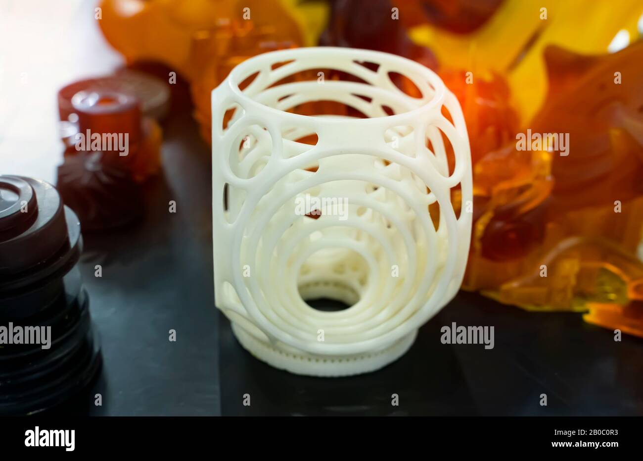object printed 3d printer close-up. Progressive modern additive ...
