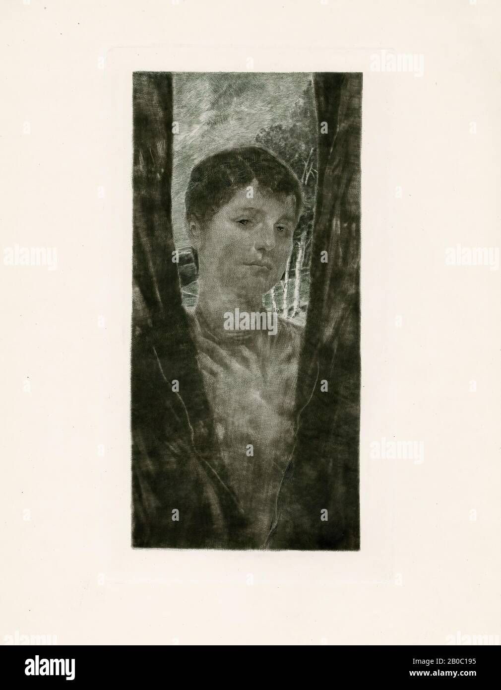 Max Klinger, Erinnerung, n.d., etching and mezzotint on paper, 9 3/4 in. x 4 5/8 in. (24.76 cm. x 11.75 cm.) Stock Photo