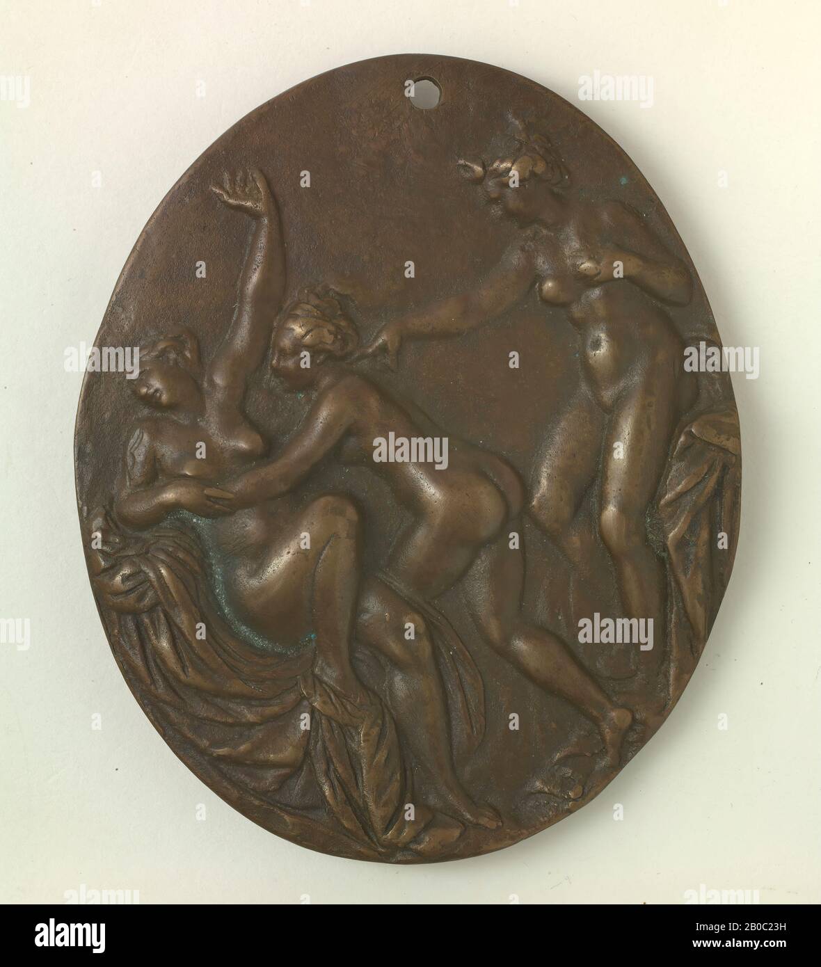 Unknown Artist, Mythological Scene (Three Graces?), 1600, bronze Stock Photo