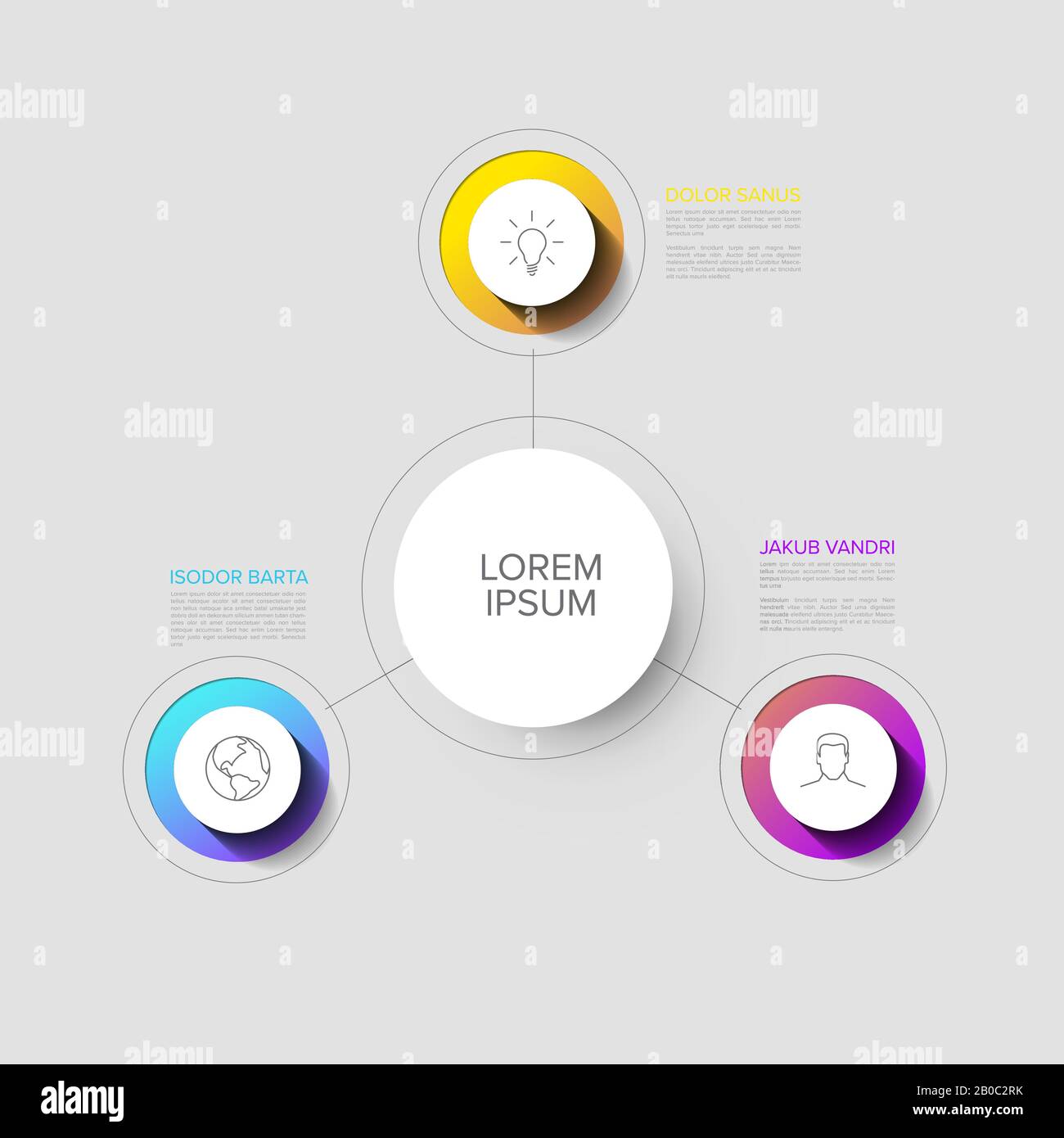 Vector multipurpose Infographic template with three elements options and modern colors on a white  background Stock Vector
