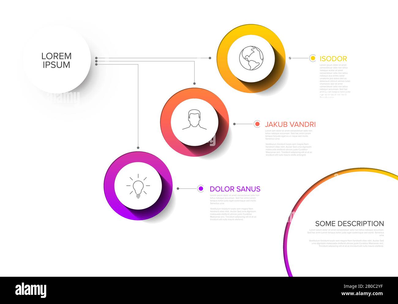Vector multipurpose Infographic template with three elements options and modern colors on a white background Stock Vector