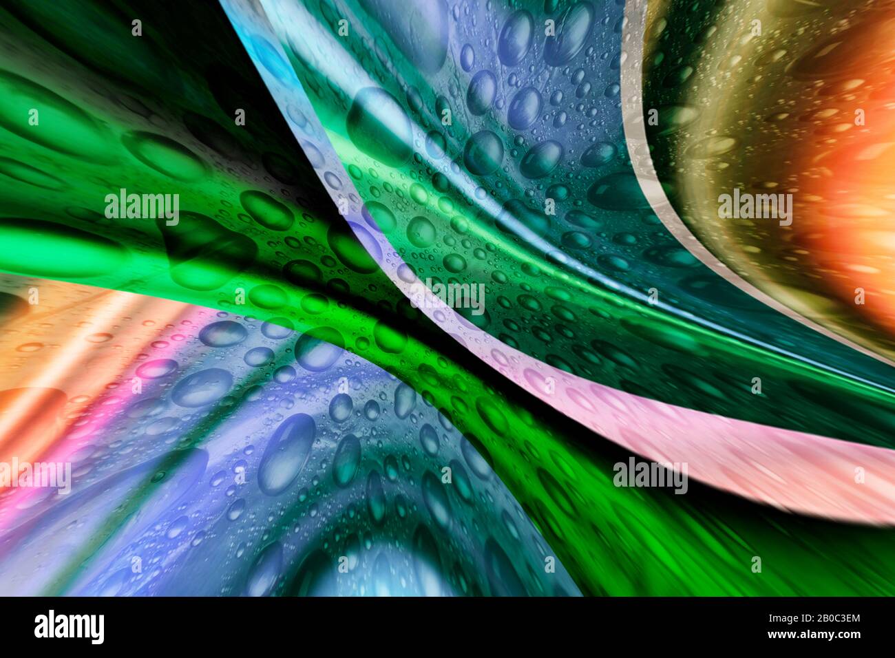 abstract modern background water drop multicolor rainbow theme the leaves  of the plant. for web design Stock Photo - Alamy