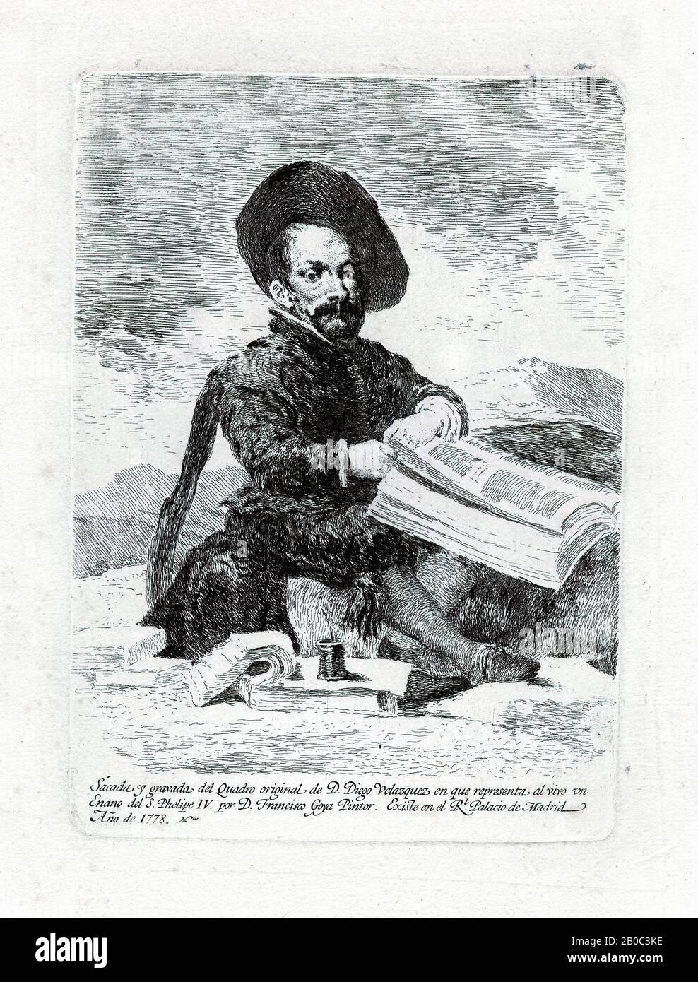 Francisco José, y Lucientes de Goya, Un Enano: El Primo (A Dwarf: The First), 1778, etching on off-white laid paper, 16 1/2 in. x 11 3/4 in. (41.91 cm x 29.85 cm Stock Photo