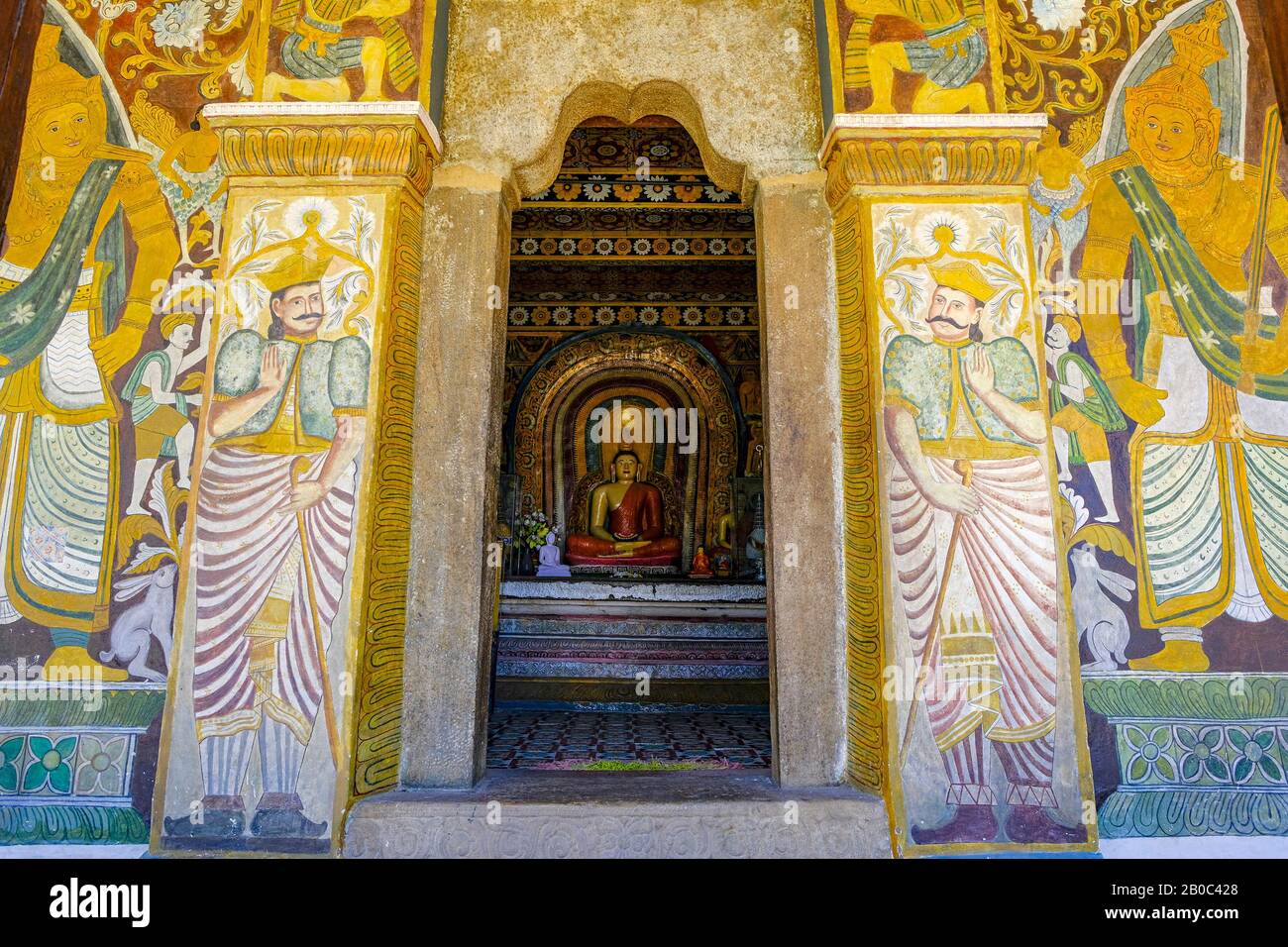 Kandy, Sri Lanka - January 2020: Buddha statue at the Natha Devale Buddhist Temple on January 26, 2020 in Kandy, Sri Lanka. Stock Photo