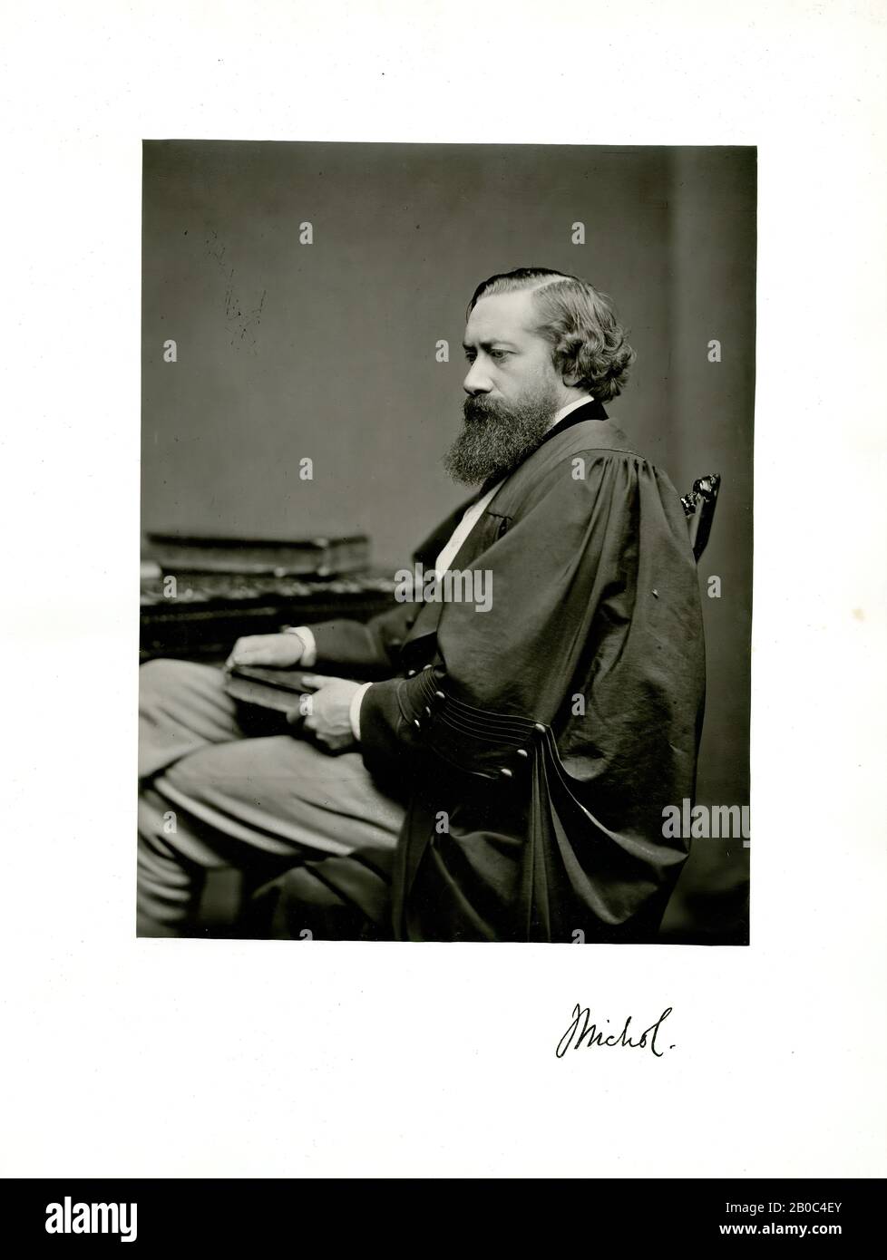 Thomas Annan, Portrait of John Nichol from Memorials of the Old College of Glasgow, 1871, carbonprint Stock Photo