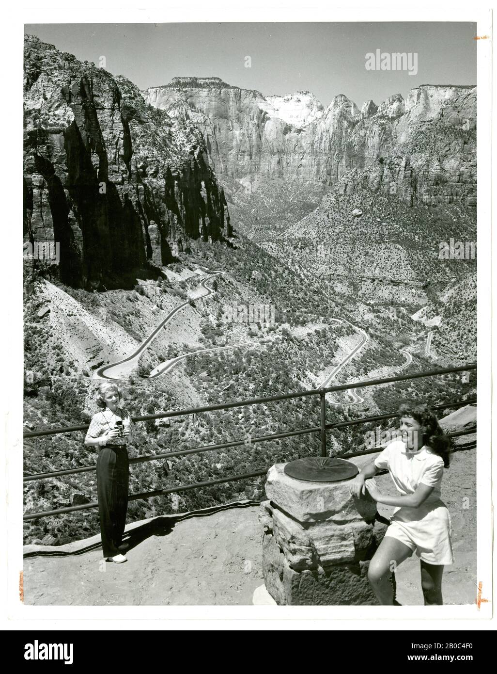 Union Pacific Railroad Photographer, Zion-Mount Carmel Highway, Zion National Park, Utah, 5/8/1949, gelatin silver print, 9 7/8x 7 1/2 in. (25.08x 19.05 cm Stock Photo
