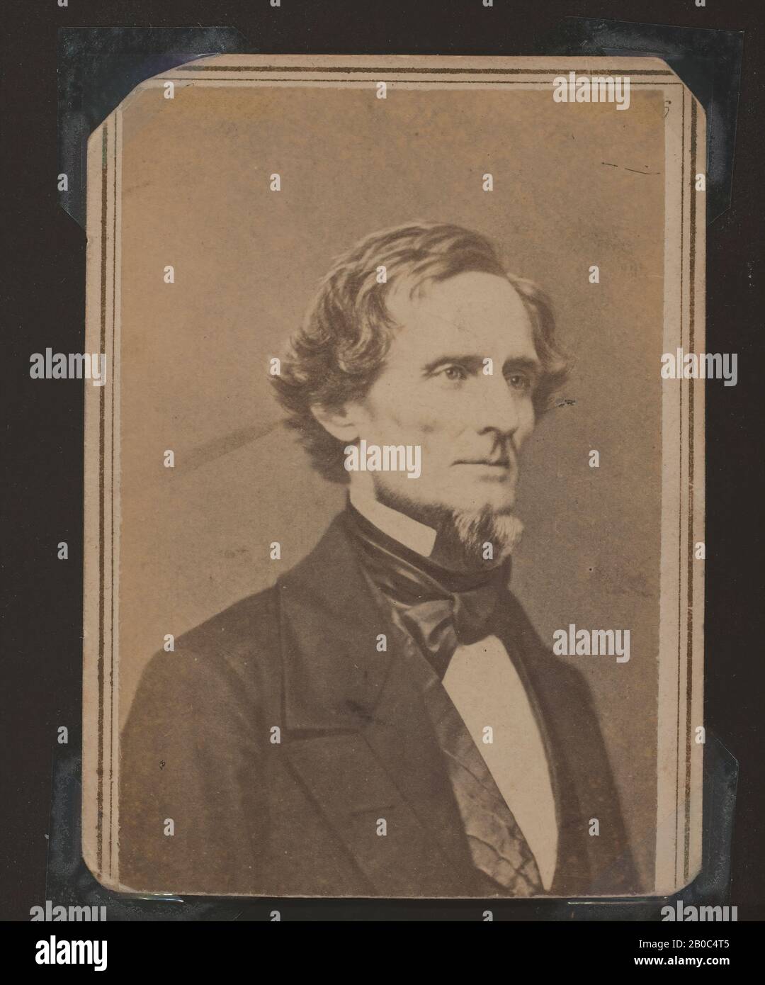 Mathew Brady Studio, Jefferson Davis, ca. 1860, albumen silver print, 3 1/4 x 2 7/16 in. (8 x 6 cm Stock Photo
