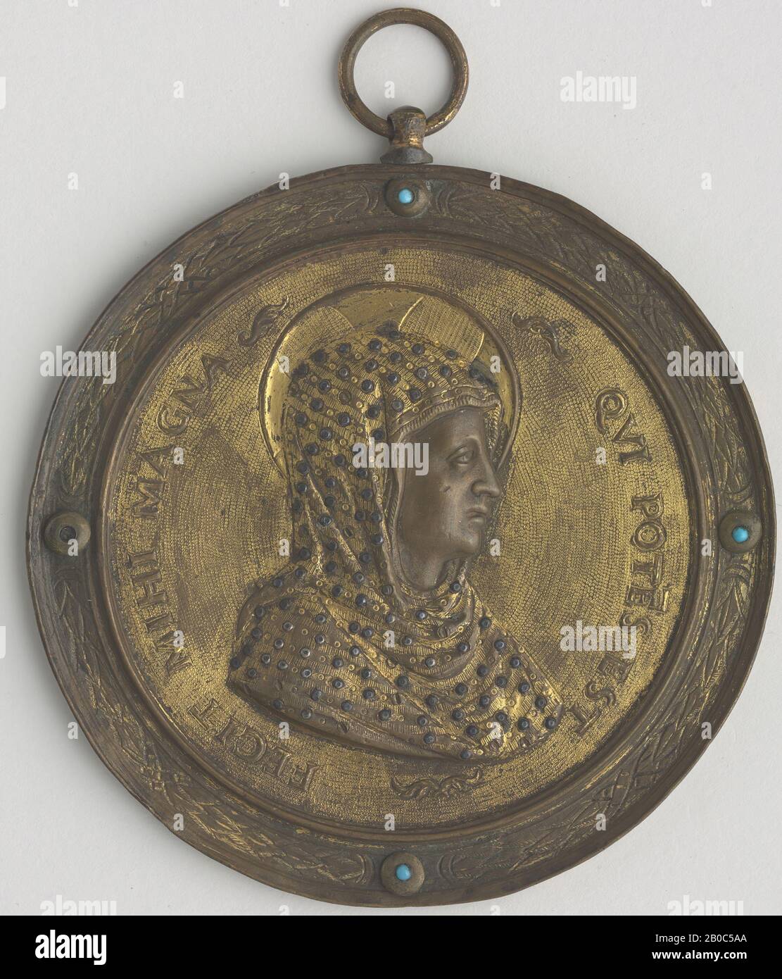 Unknown Artist, Madonna Medal, 1500-1600, gilding, bronze, silver, 4 3/16 in. (10.7 cm.) Stock Photo