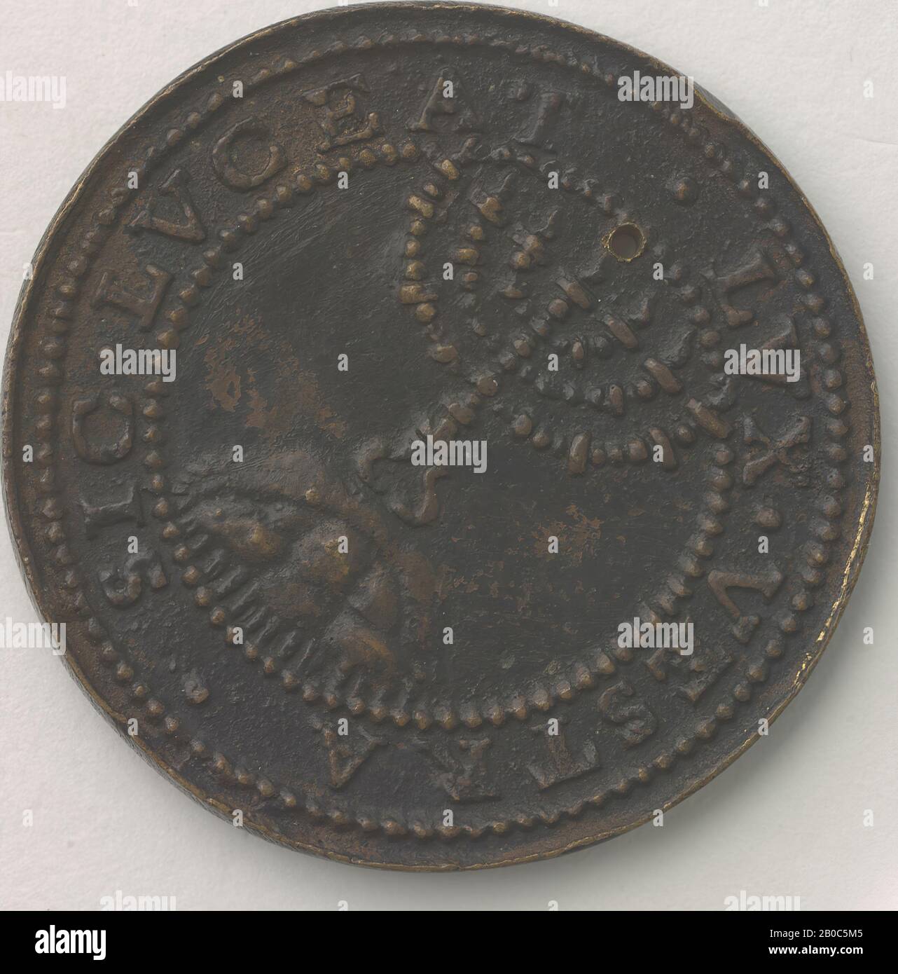 Medalist M. B., Urban VII, 1590, bronze, 1 9/16 in. (3.9 cm.) Stock Photo