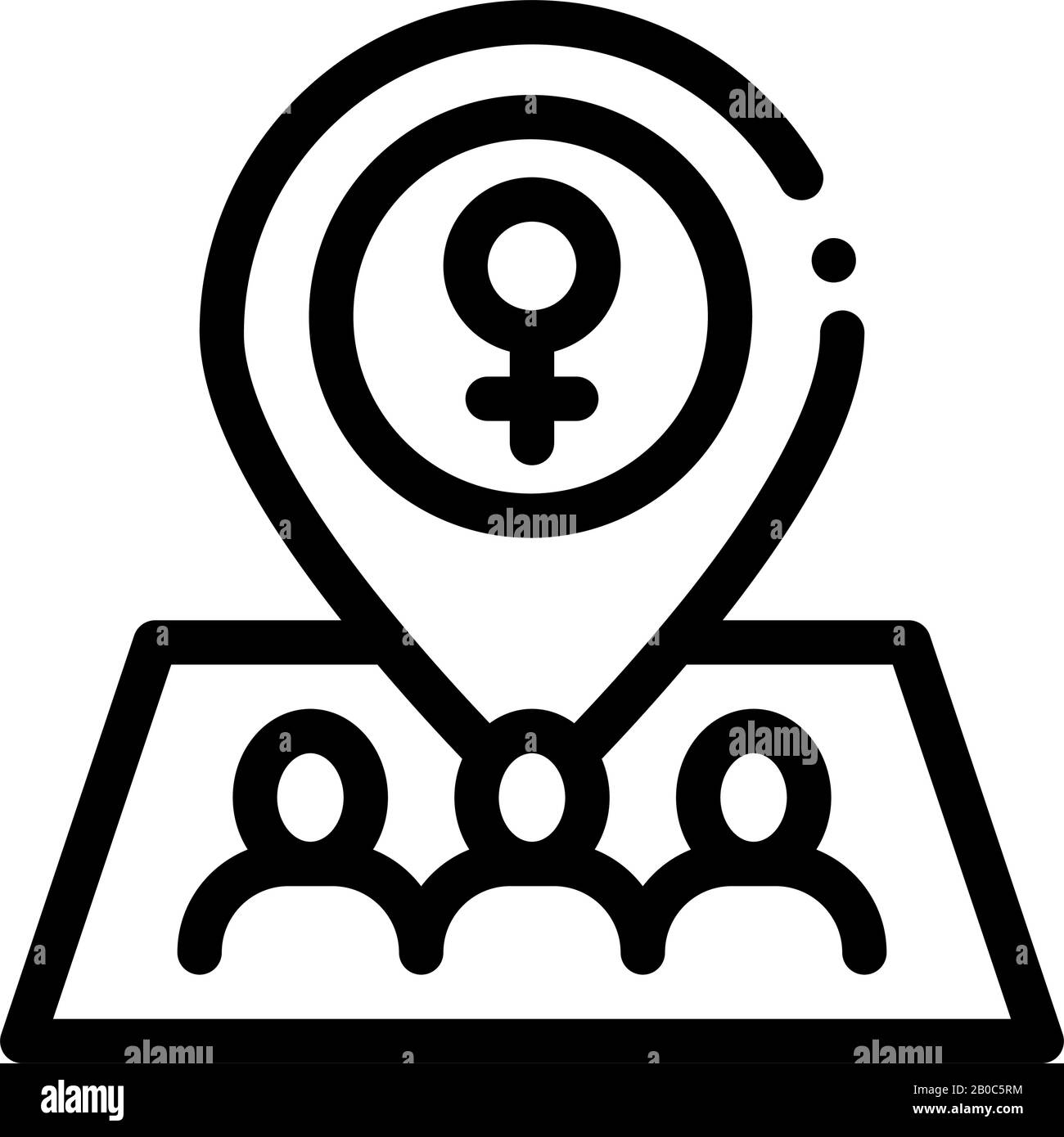 Gps Mark Location Icon Vector Outline Illustration Stock Vector Image ...