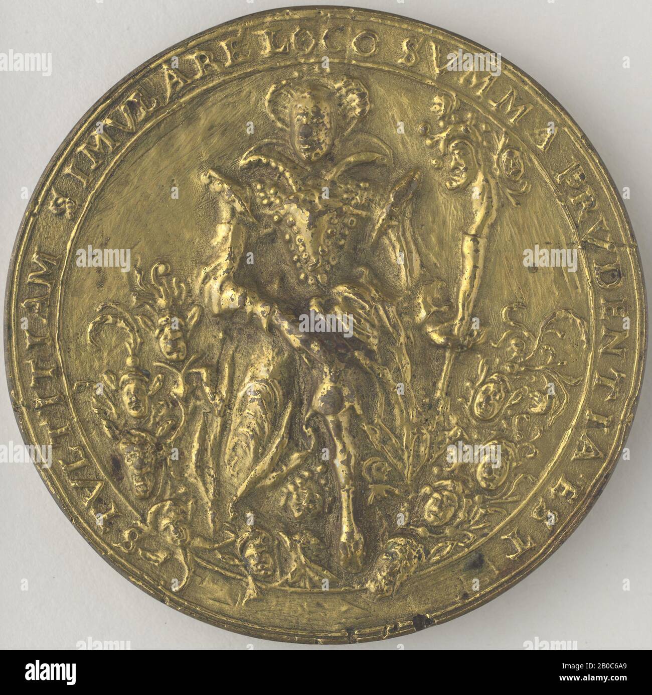 Unknown Artist, Allegory of Prudence, n.d., gilding, bronze, 2 3/16 in. (5.6 cm.) Stock Photo