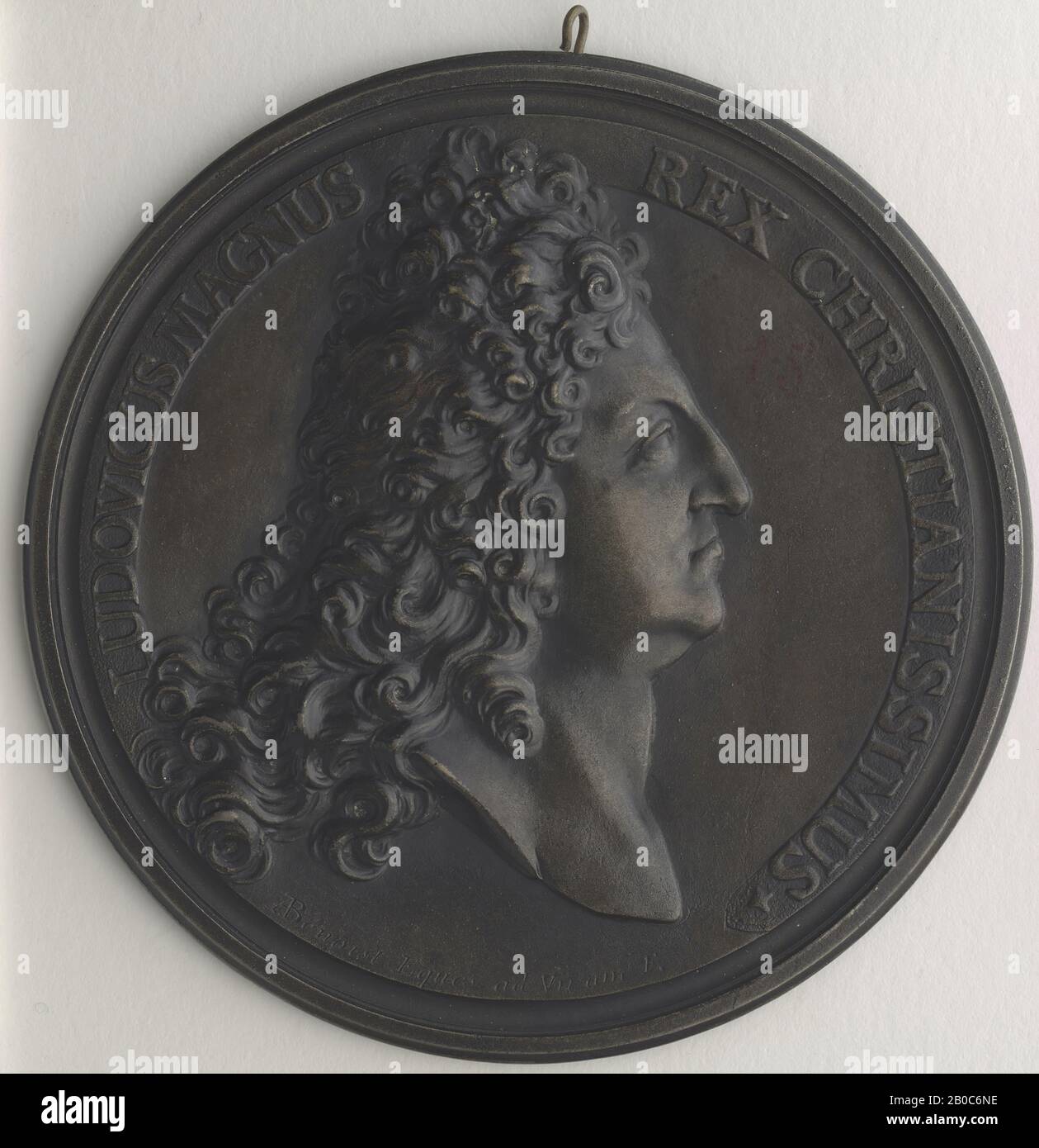 Antoine Benoist, Louis XIV, 1706, bronze, 3 7/16 in. (8.8 cm Stock