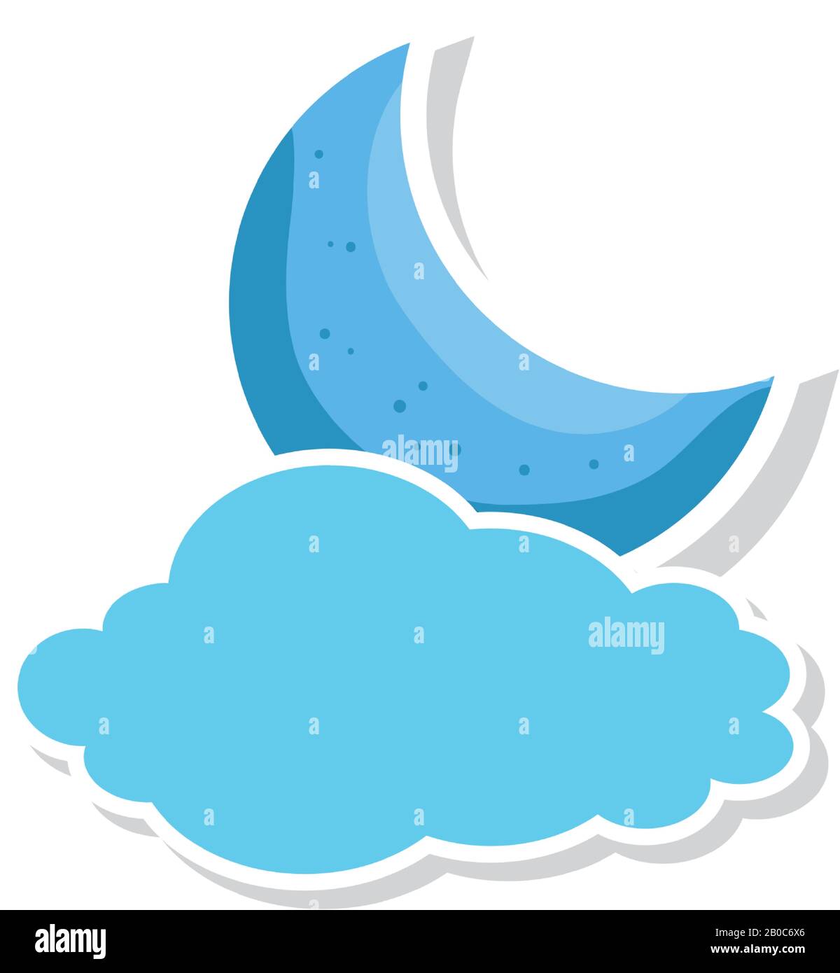 cute moon with cloud isolated icon Stock Vector Image & Art - Alamy