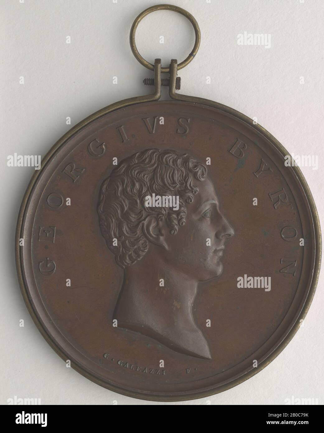 Gaspare Galeazzi, Lord Byron, n.d., bronze, 2 1/4 in. (5.7 cm.) Stock Photo