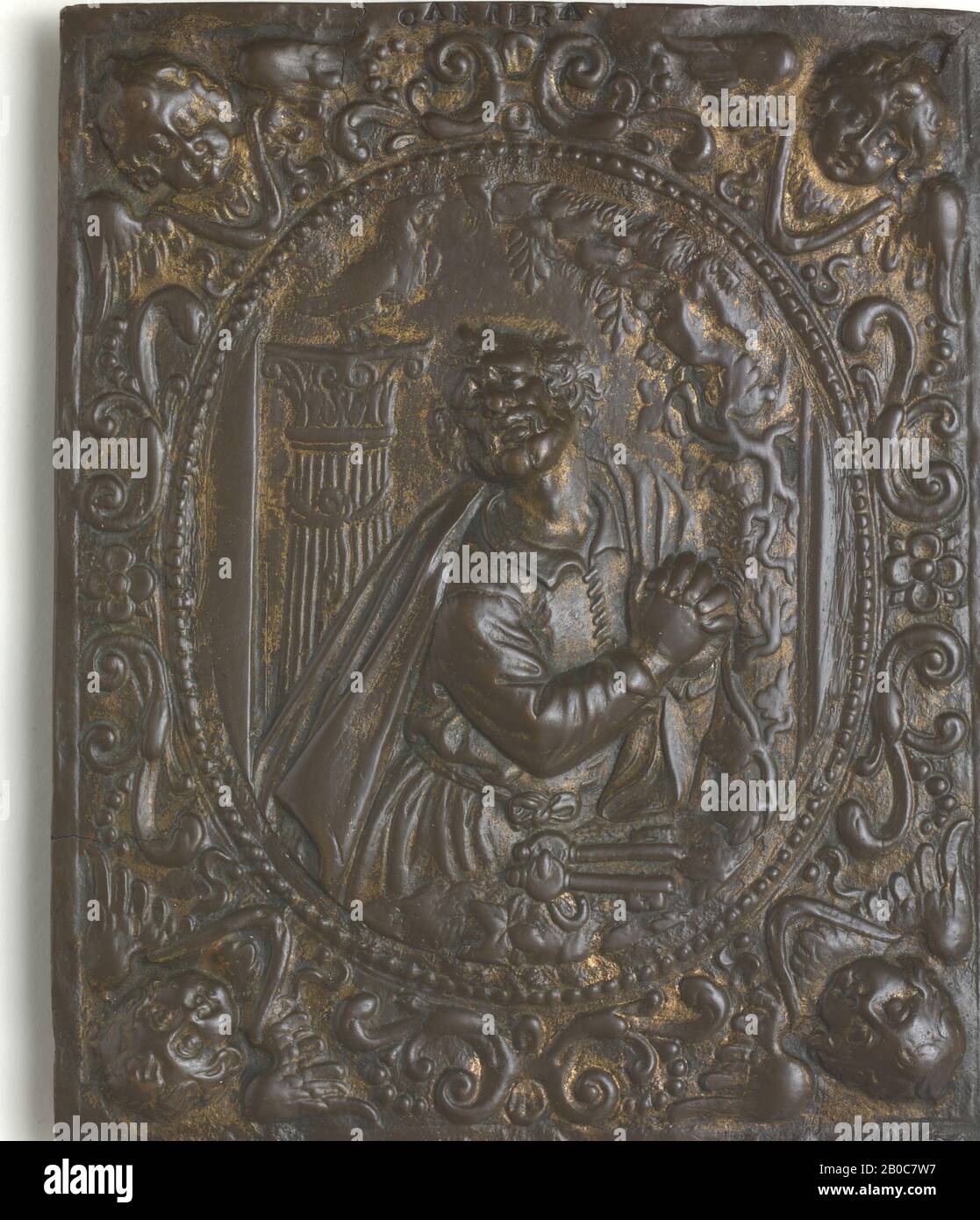 Unknown Artist, The Penitent Saint Peter, n.d., bronze, gilding, 4 13/16 in. x 4 in. (12.3 cm. x 10.1 cm.) Stock Photo