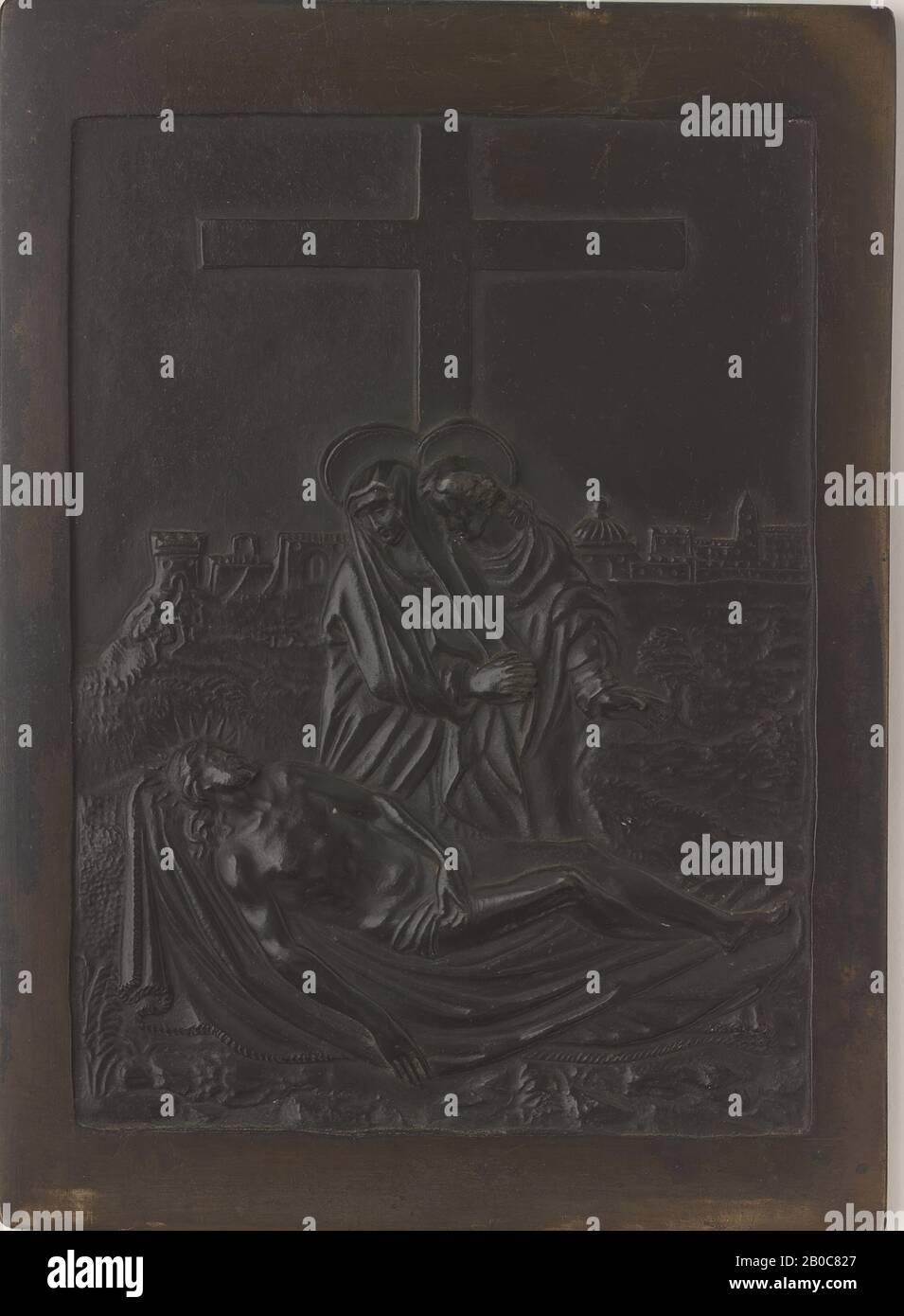 Unknown Artist, Lamentation Plaquette, 1600-1625, bronze, 6 9/16 in. x 4 3/4 in. (16.7 cm. x 12.1 cm.) Stock Photo
