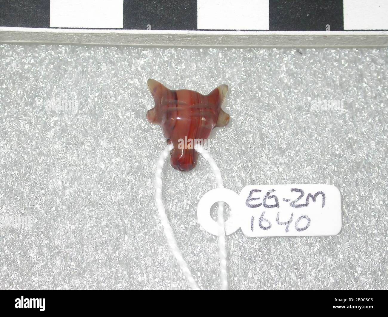 bovine head, amulet, animal, cornaline, length: 1.3 cm, Egypt Stock Photo