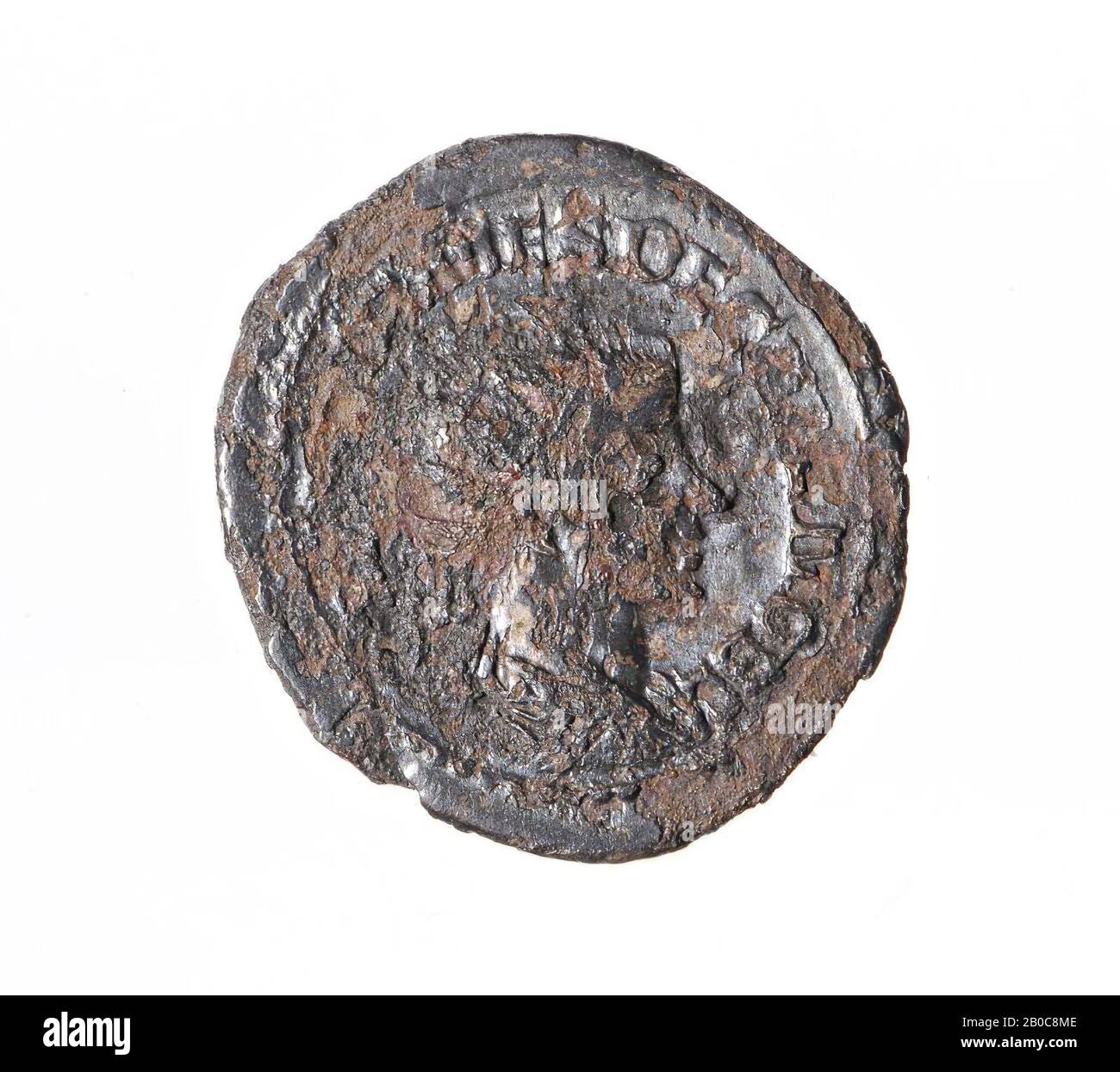 Vz: head with halo n.r., Q HER ETR MES DECIUS NOB C, Kz: Philippus II n.l. with spear and globe, PRINCIPI IVVENT, coin, antoninianus, Herennius Etruscus, metal, silver Stock Photo