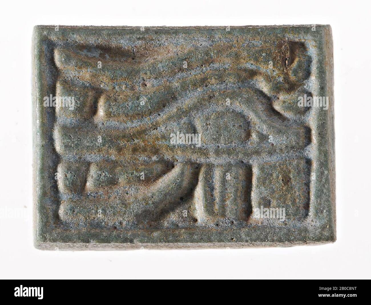 plaque, wedjatoog, Isis, New Year's wish, seal, plaque, faience, 2.2 x 1.6 cm, Egypt Stock Photo