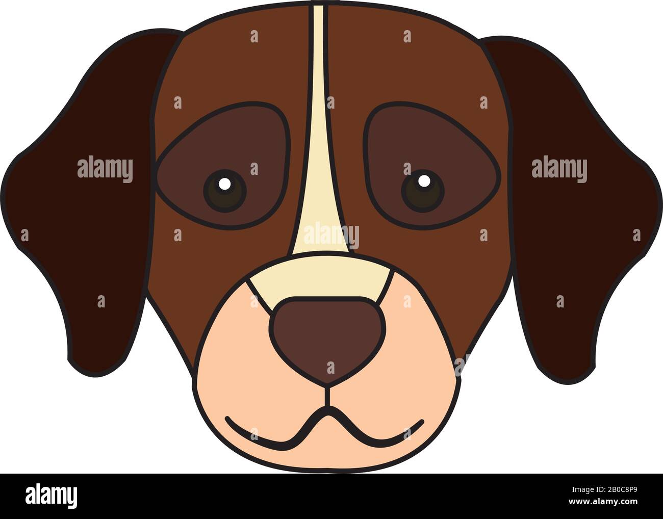 face of brown dog with white spot isolated icon Stock Vector Image ...