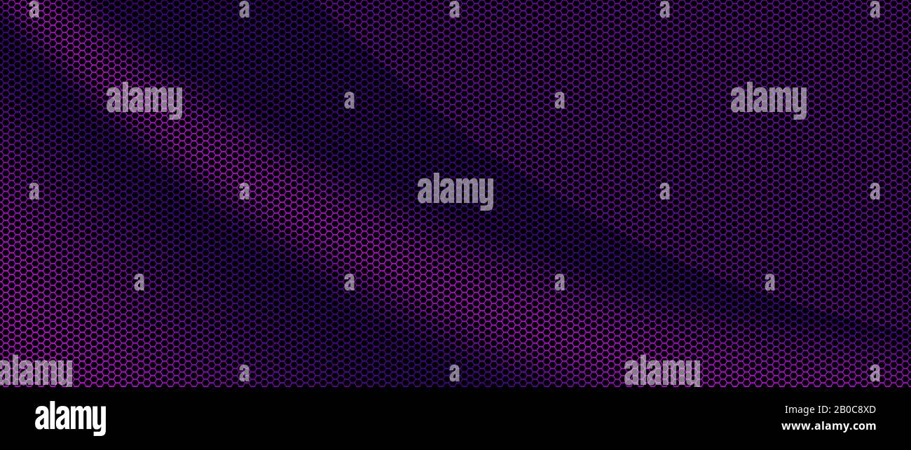 purple and black mesh metal background and texture. 3d illustration banner for website template. Stock Photo